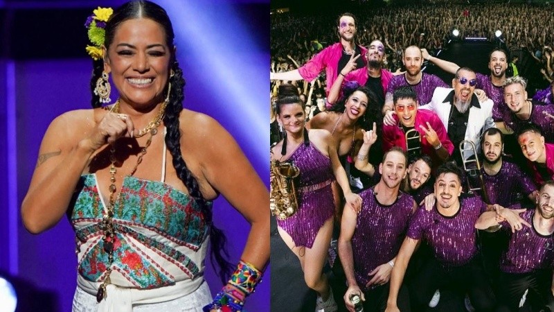 La cantante mexicana Lila Downs y la Dielo Valdez.