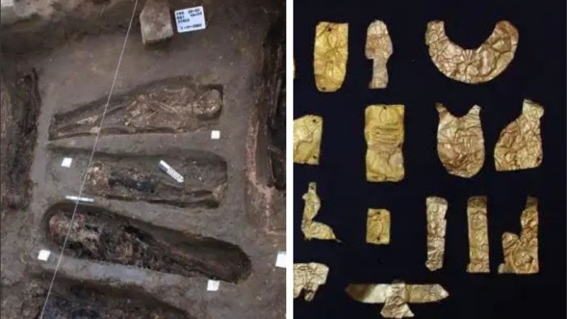 Otros hallazgos incluyeron vasijas de cerámica y muchos amuletos funerarios.