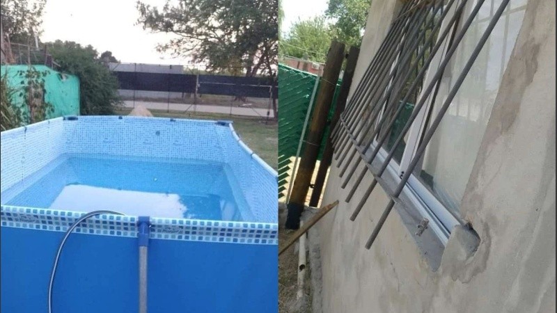 La pileta estaba llena y se tomaron el tiempo de vaciarla para llevarsela.