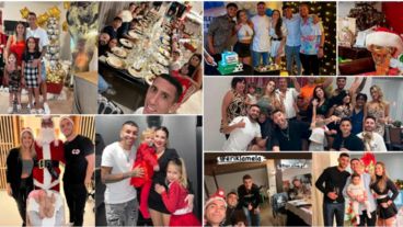 El festejo navideño de los jugadores de la selección argentina.