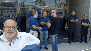 La movilización de periodistas al MPA de San Lorenzo.