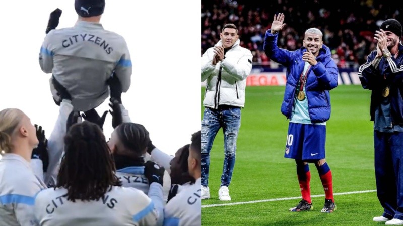 En Manchester City y Atlético de Madrid le dieron la bienvenida a los campeones del mundo.