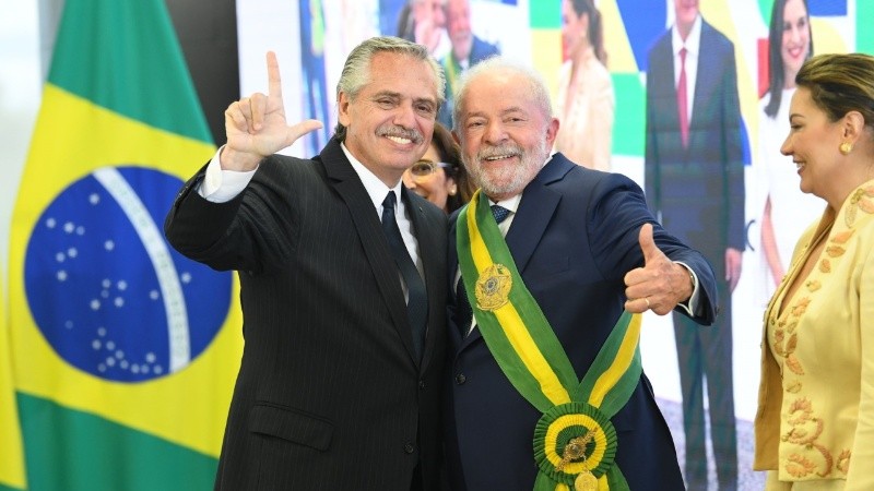 Alberto Fernández en la asunción de Lula en Brasilia.