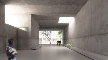 Una vista de cómo será la planta baja del edificio.