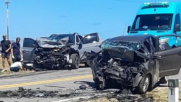 Así quedaron los dos vehículos involucrados en el accidente fatal en Punta del Este.