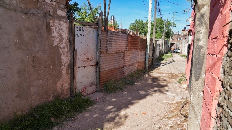 El pasillo en el que asesinaron al joven de 32 años.