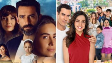 Los elencos de las novelas "Amor de madre" y "Mi fortuna eres tú".