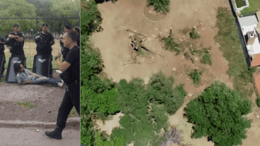 La sentada pacífica de los vecinos para impedir el acceso de las máquinas al predio.