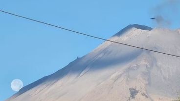 La foto fue tomada  tras una explosión del volcán Popocatépetl.