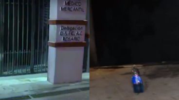 El frente de Osecac y la botella que tiraron contra la sede de Urgara.