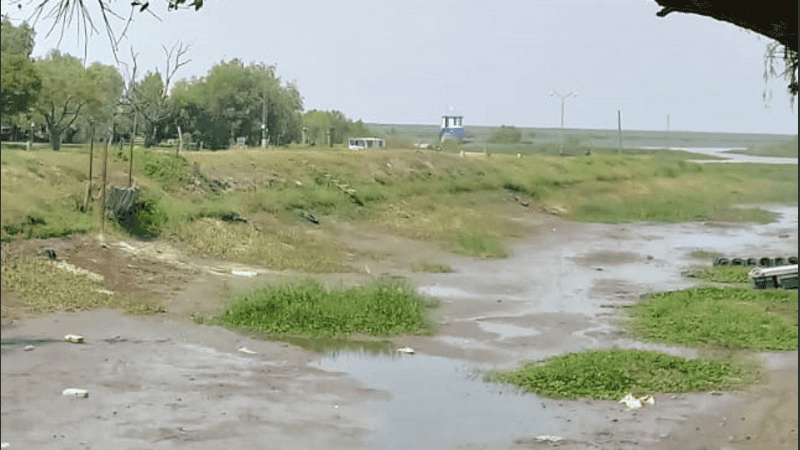 Los riachos en el acceso a Victoria, cerca de la toma de agua de la ciudad.