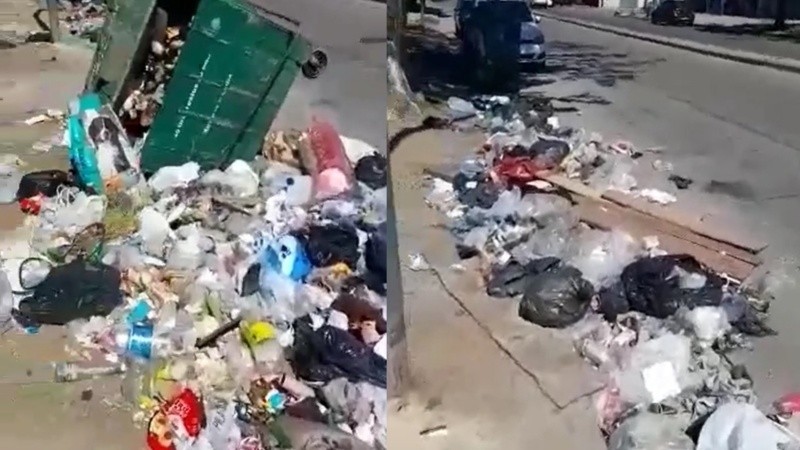 La imagen de la basura desparramada en la cuadra de Rivarola al 8200, en barrio Godoy. 