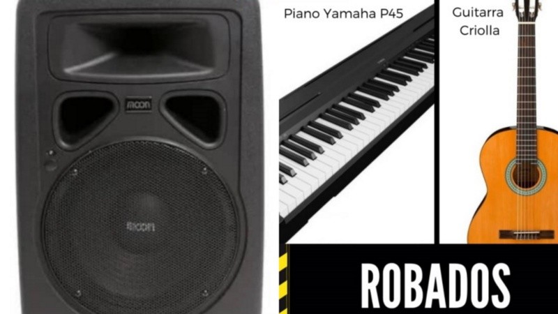 Algunos de los instrumentos robados.