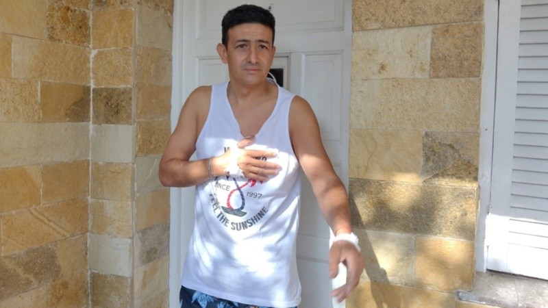 Eduardo, el vecino herido tras el enfrentamiento. 