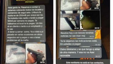 Una de las amenazas extorsivas que recibió un comerciante.