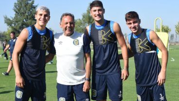 Infantino, Russo, Véliz y Ciccioli en la práctica de Central.