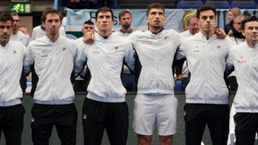 El equipo argentino de la Copa Davis 2023 que jugó ante Finlandia.