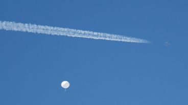El globo fue derribado por un avión F-22 Raptor de la fuerza aérea.