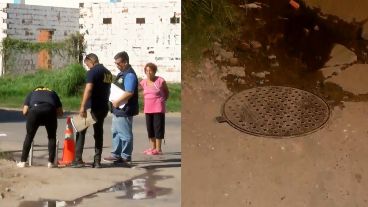 El empleado cayó unos 10 metros por una boca en el pavimento.