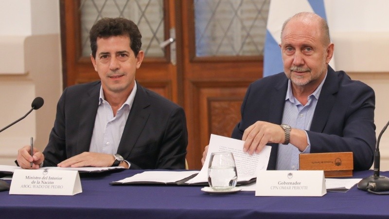 El gobernador y el ministro del Interior estuvieron juntos este miércoles en Santa Fe.