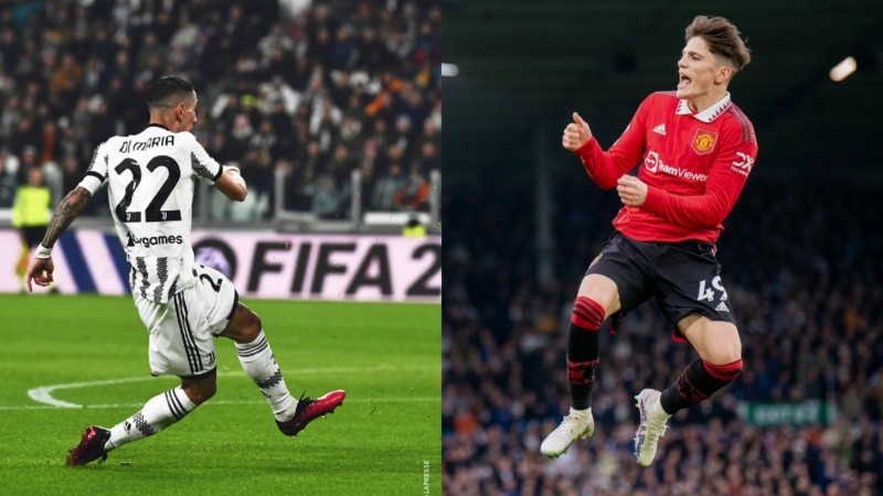 Con sólo 18 años, Garnacho se destaca en el Manchester United. Di María, pieza clave con su experiencia en la Juventus.