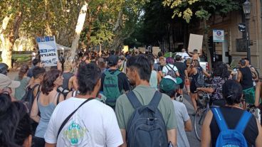 La marcha frente a Gobernación.
