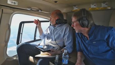 Perotti y Bahillo recorriendo zonas afectadas por la sequía en la provincia