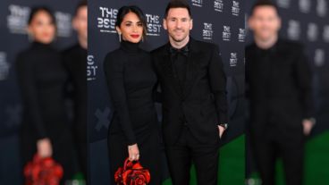 Antonela Roccuzzo y Lionel Messi en la gala de "The Best".