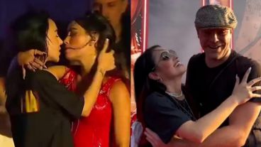 Para coronar la ocasión, Lanzani le dio una remera del Disciplina Tour a Lali y le pidió un autógrafo.