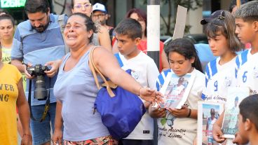 Dolor y reclamo en la marcha por Máximo, este viernes en el centro de Rosario