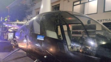 El helicóptero que, supuestamente, iba a sacar a Alvarado de la cárcel.