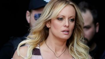 La actriz de cine para adultos Stormy Daniels llega para la inauguración de la feria de entretenimiento para adultos Venus en Berlín, el 11 de octubre de 2018.