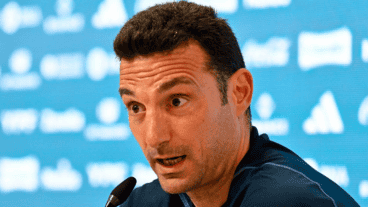 Scaloni en conferencia de prensa este martes.