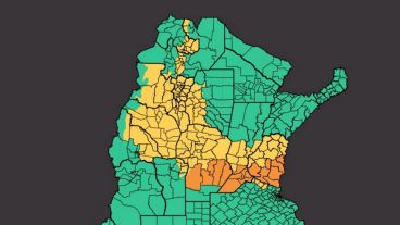 La región quedó bajo alerta por tormentas.