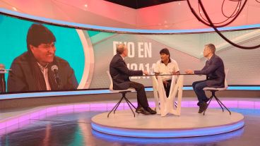 Evo Morales estuvo este jueves al mediodía en los estudios de El Tres.