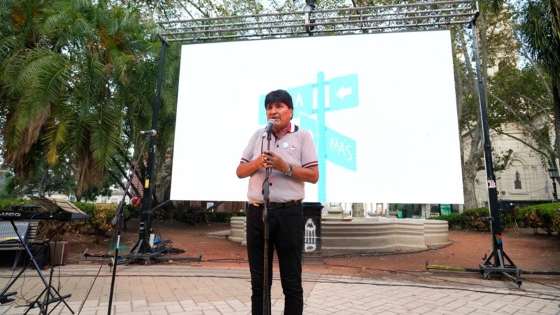 Evo Morales estuvo en el acto de señalización.
