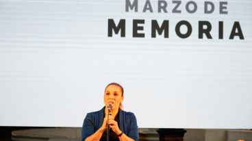 La concejala Fernanda Gigliani tomó la palabra en representación del Concejo.