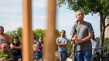 El intendente durante el acto por el Día de la Memoria.
