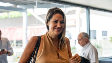Carolina Losada durante la presentación del libro de Mauricio Macri en Rosario.