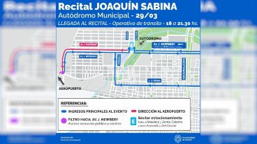 Operativo de tránsito, llegada al recital.