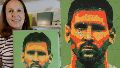 Robaron un particular cuadro de Messi en una galería del centro de Rosario y su autora pide ayuda para recuperarlo