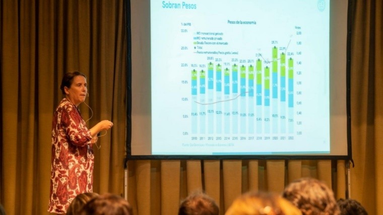 Marina dal Poggetto en el Desayuno AEHGAR Panorama Económico