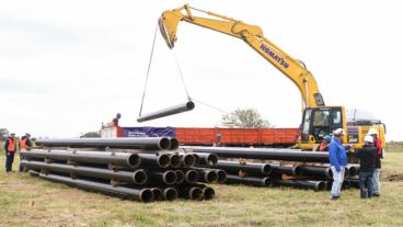 Las obras comenzaron este lunes en Funes.