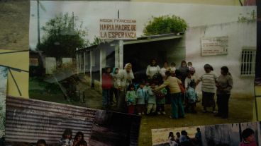 Una imagen que recuerda a la Hermana Jordán en el predio de Los Pumitas.