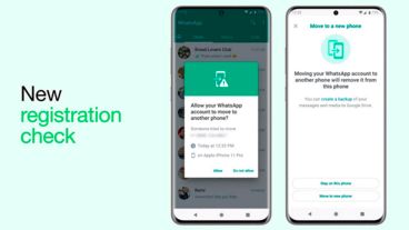 Cártel que avisa que la cuenta está intentando ser migrada a otro teléfono