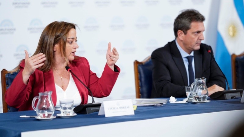 Cecilia Moreau y su jefe político, Sergio Massa.