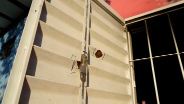 Una de las balas impactó contra la ventana del supuesto búnker.