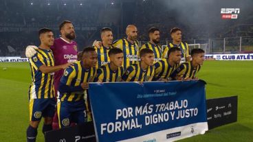 Los once titulares de Central que jugaron ante Talleres en Córdoba.