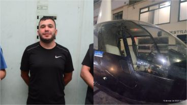 Alvarado, a la sombra desde principios de 2019, y el helicóptero incautado por la Federal.