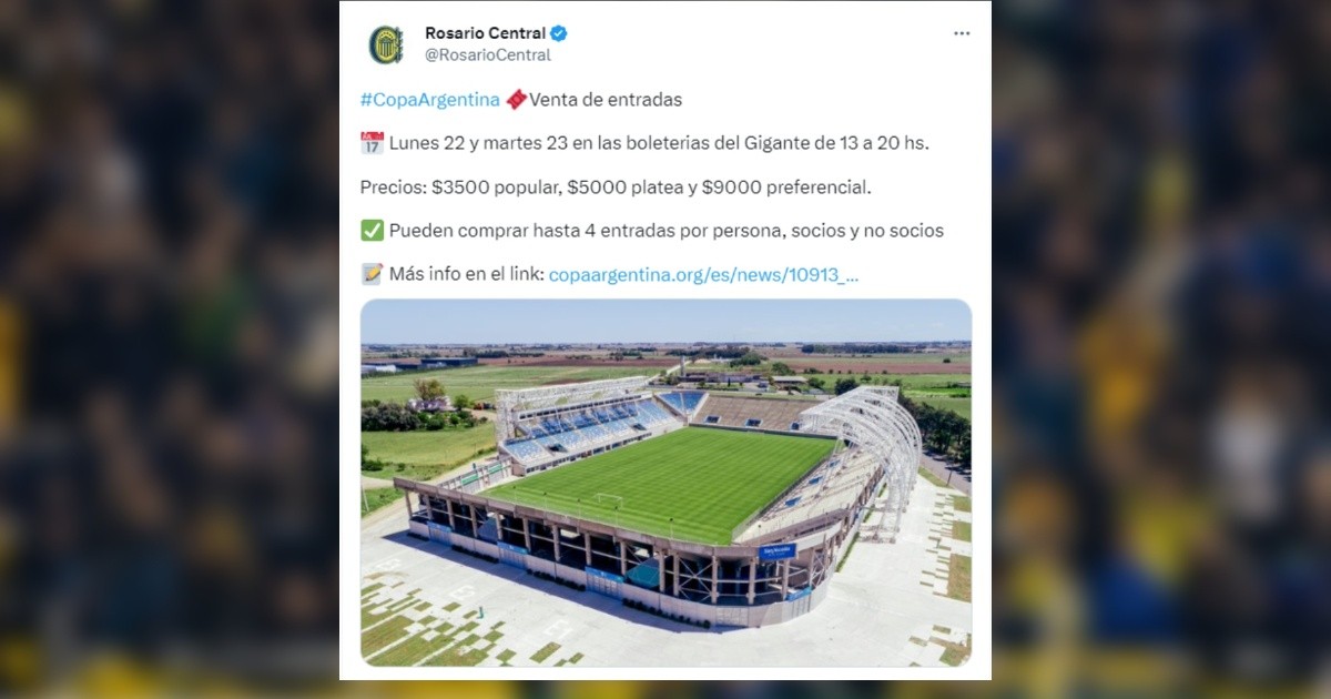 Central comienza a vender las entradas para el partido del miércoles ...